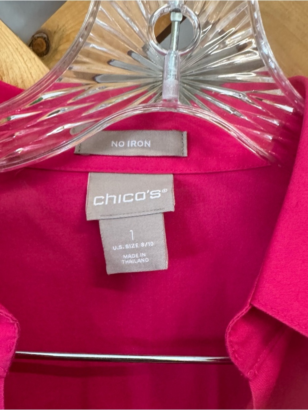 Chico's Hot Pink Split-Neck Tunic 1 9/10 - Picture 6 of 6